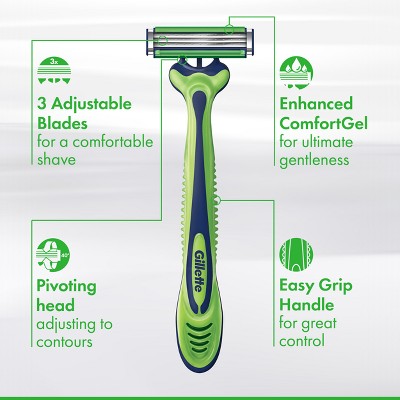 Gillette Sensor3 Sensitive Men's Disposable Razors 8ct - Imperfect Box