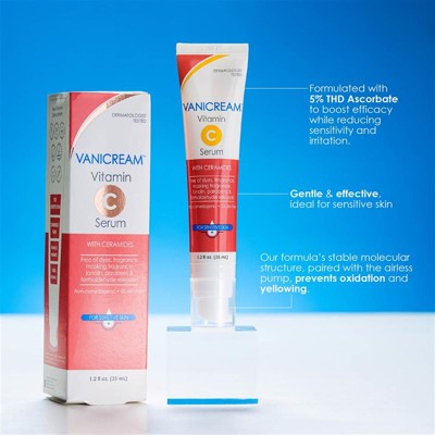 Vanicream Vitamin C Face Serum with Ceramides for Sensitive Skin 1.2 fl oz - Imperfect Box