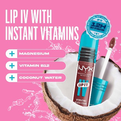 NYX Professional Makeup Lip IV Hydrating Lip Gloss Stain Mocha Me Wet 0.16 fl oz - Imperfect Box