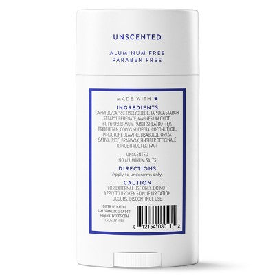 Native Solid Deodorant Unscented Aluminum-Free 2.65oz - Imperfect Container
