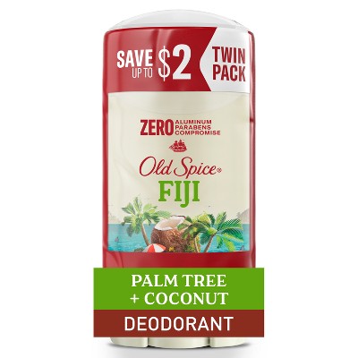 Old Spice Mens Solid Deodorant Fiji with Palm Tree Scent 3oz/2pk - Imperfect Container