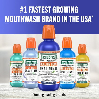 TheraBreath Healthy Gums Mouthwash Clean Mint 33.8 fl oz - Imperfect Container