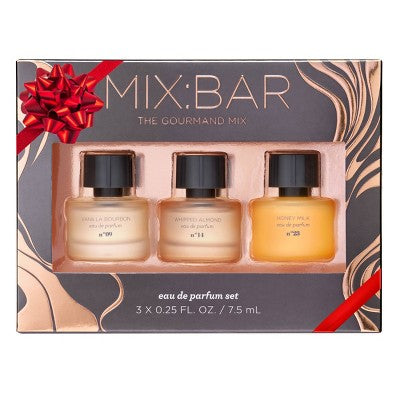 MIX:BAR Mini EDP Trio Gift Set Vanilla Bourbon + Whipped Almond + Honey Milk 3pc - New