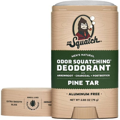 DR. SQUATCH Men's Natural Solid Deodorant Pine Tar 2.65oz - Imperfect Container