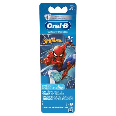 Oral-B Marvel's Spider-Man Kids Extra Soft Replacement Brush Heads 2ct - New