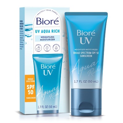 Biore UV Aqua Rich Daily Hydrating Facial Moisturizer SPF 50 1.7 fl oz - Imperfect Box