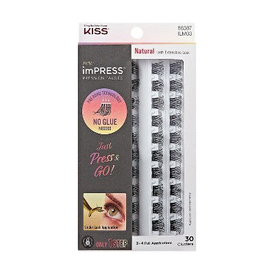 KISS Products imPRESS Press-On Self Adhesive Eyelashes Refill Natural 30ct - New