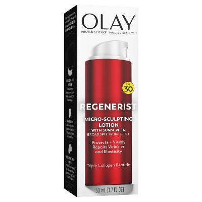 Olay Regenerist Micro-Sculpting Cream Face Moisturizer SPF 30  1.7 fl oz - Imperfect Box