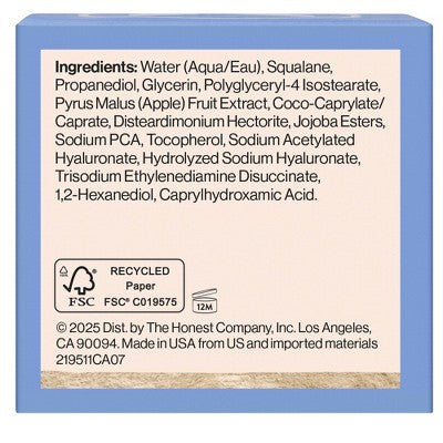 Honest Beauty Hydrogel Cream with Hyaluronic Acid 1.7 fl oz - Missing Box