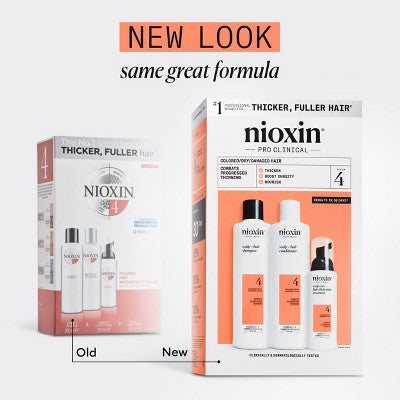 Nioxin System 4 Hair Thickening Colored & Damaged Hair Shampoo & Conditioner Kit - 3ct
