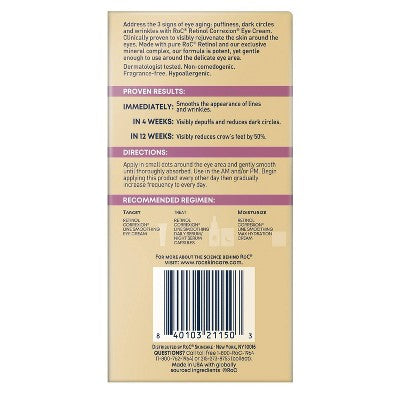 RoC Retinol Correxion Line Smoothing Anti-Aging Wrinkle Eye Cream 0.25oz - Imperfect Box