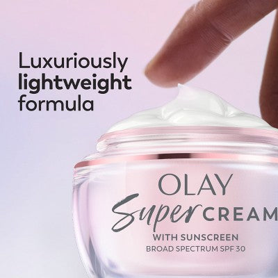 Olay Super Cream Ultra Lightweight Facial Moisturizer SPF 30 0.5oz - Imperfect Box