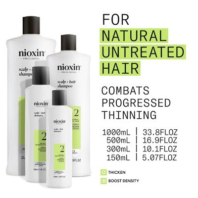 Nioxin System 2 Shampoo Cleanser 10.1 fl oz - New