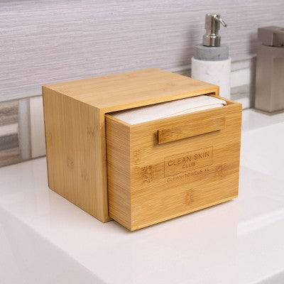 Clean Skin Club Clean Towels XL Original + Bamboo Container Drawer 50ct - Imperfect Box