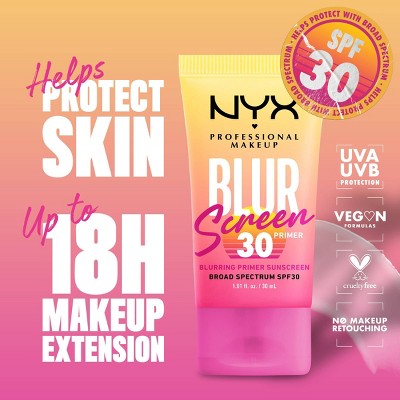 NYX Professional Makeup Blur Screen Primer SPF 30 1.01 fl oz - New