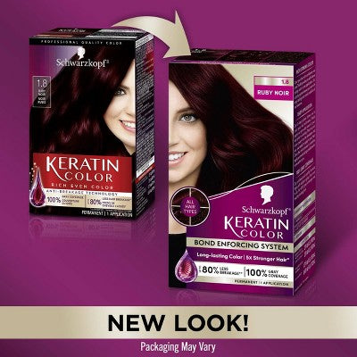 Schwarzkopf Keratin Permanent Hair Color Ruby Noir 2.08 fl oz - New