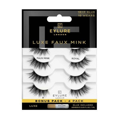 Eylure Faux Mink Royal False Eyelashes 4ct - New