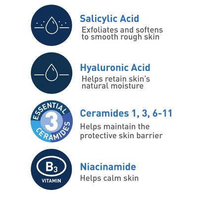 CeraVe SA Face Wash Salicylic Acid Cleanser 8 fl oz - Imperfect Container
