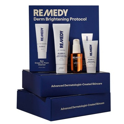 Remedy Skin Brightening 3-Piece Skincare Kit Gentle Cleanser Vitamin C Serum 2.7oz - Imperfect Box