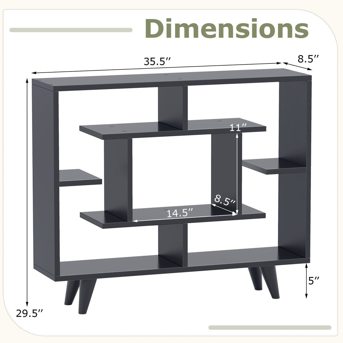 Geometric Bookcase with Anti-Tipping Kit and Storage Shelving Unit