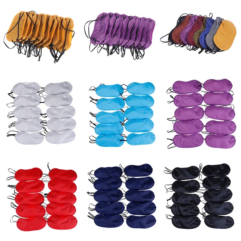 10 Pcs Comfortable Sleep Eye Mask | Light Blocking Blindfold for Travel & Night Sleep