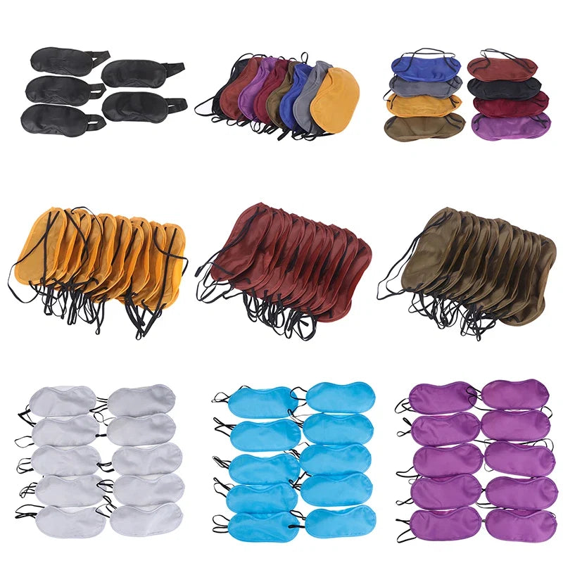 10 Pcs Comfortable Sleep Eye Mask | Light Blocking Blindfold for Travel & Night Sleep