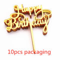 10 Pcs 36 Styles Happy Birthday Cake Topper Pink Gold Acrylic Cake Toppers Baby Shower Cake Birthday Party Cake Flag Decorations