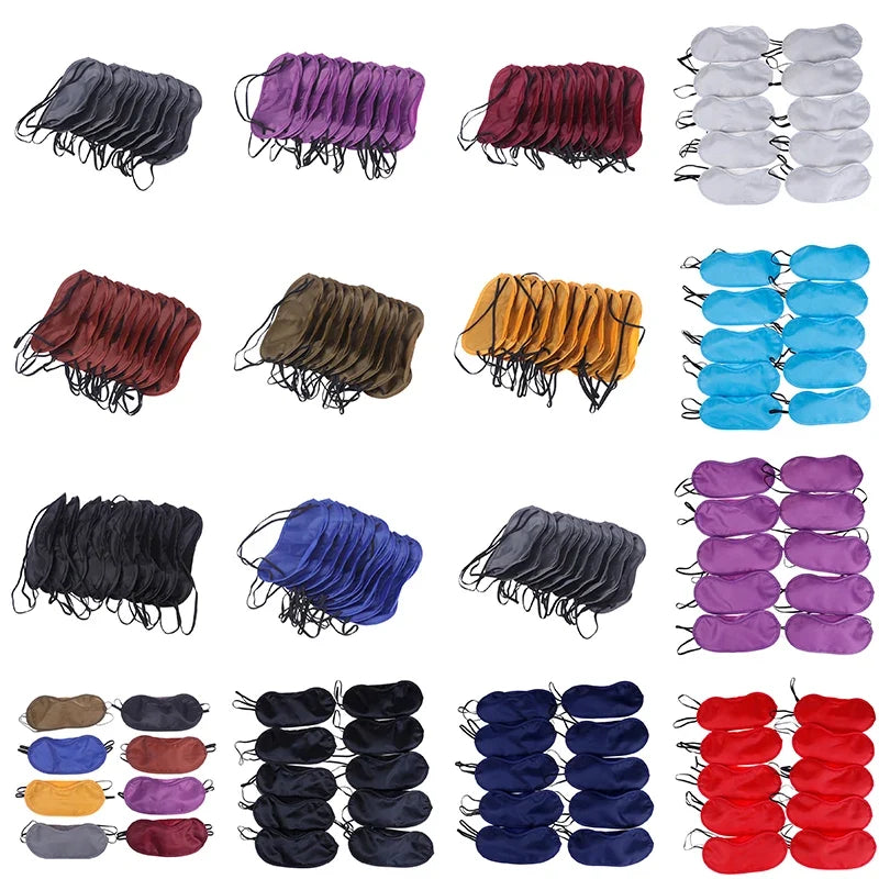 10 Pcs Comfortable Sleep Eye Mask | Light Blocking Blindfold for Travel & Night Sleep
