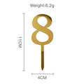 Sparkling 0-9 Number Happy Birthday Cake Topper Gold Acrylic Wedding Cake Topper Kids Birthday Party Cake decoration Baby shower