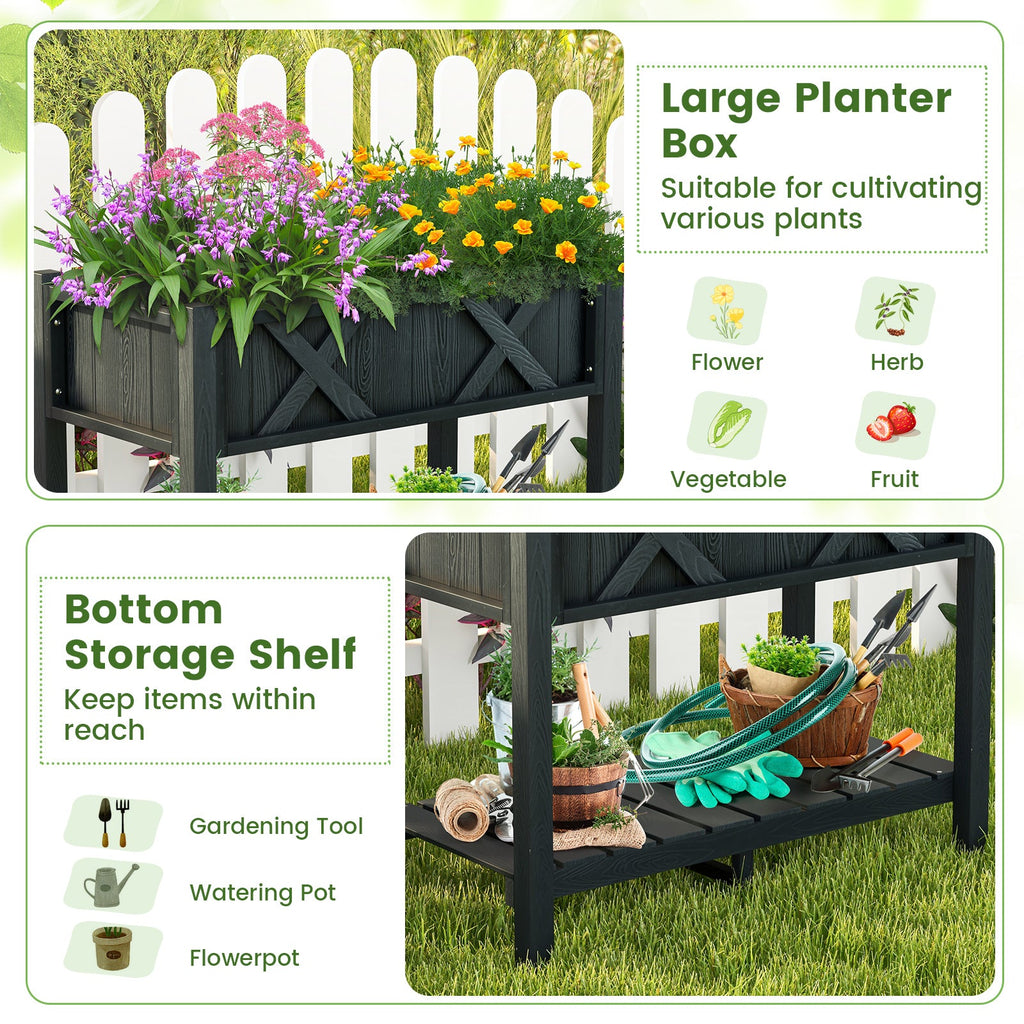 HIPS Raised Garden Bed Poly Wood Elevated Planter Box
