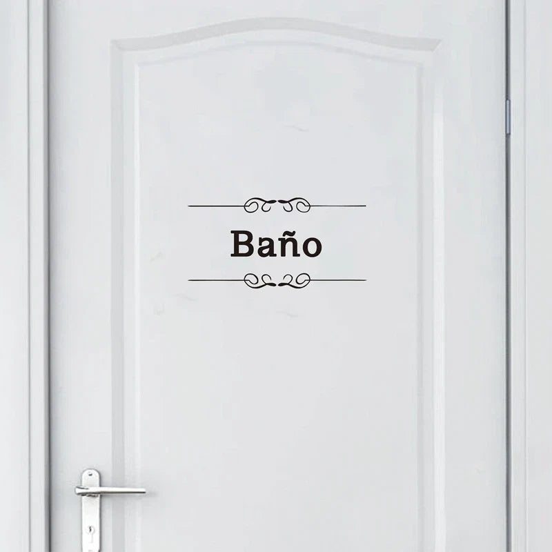 French Bathroom Toilet Sign Vinyl Sticker Decal | WC Entrance Sign Door Decal for France Home