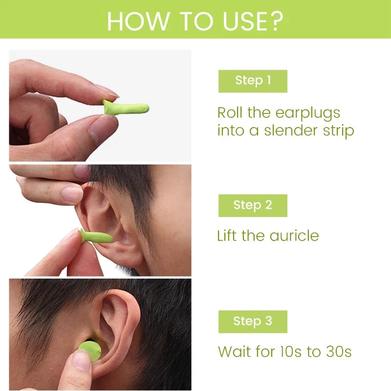 Slow Rebound Sponge Earplugs | Noise Reduction for Sleep and Small Ear Canals