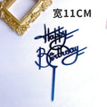 Ins Golden Happy Birthday Cake Topper Black Acrylic Birthday Party Cake Topper Cake for Baby Shower Dessert Decoration Gift Flag