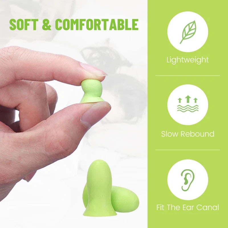 Slow Rebound Sponge Earplugs | Noise Reduction for Sleep and Small Ear Canals