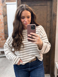 Striped Drop Shoulder Sweater Top