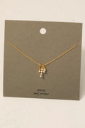 Pearl Cross And Gem Charms Chain Necklace