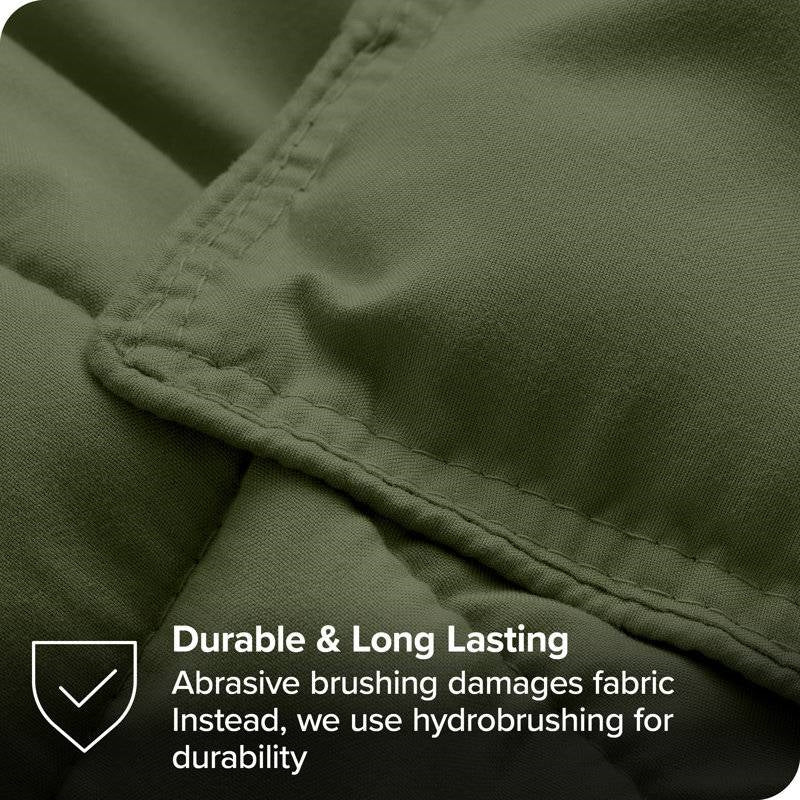 King/Cal King Wrinkle-Resistant Down Alternative Comforter Set in Olive Green