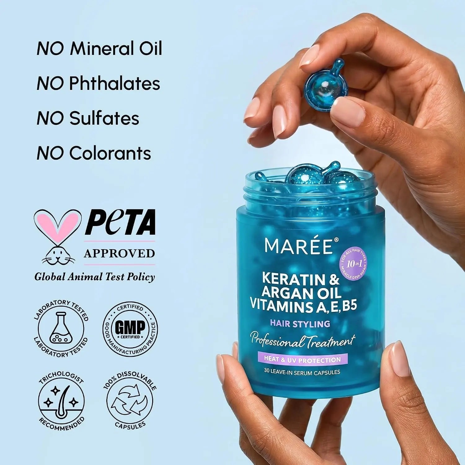 Keratin Oil Capsules for Frizz Control