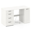 53 Inches Computer Desk with Power Outlets and 4 Storage Drawers