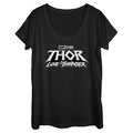 Women's Marvel Black Logo Scoop Neck T-Shirt