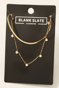 Layered Snake Chain And Lariat Necklace