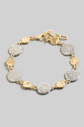 Metallic Hammered Coins Chain Bracelet