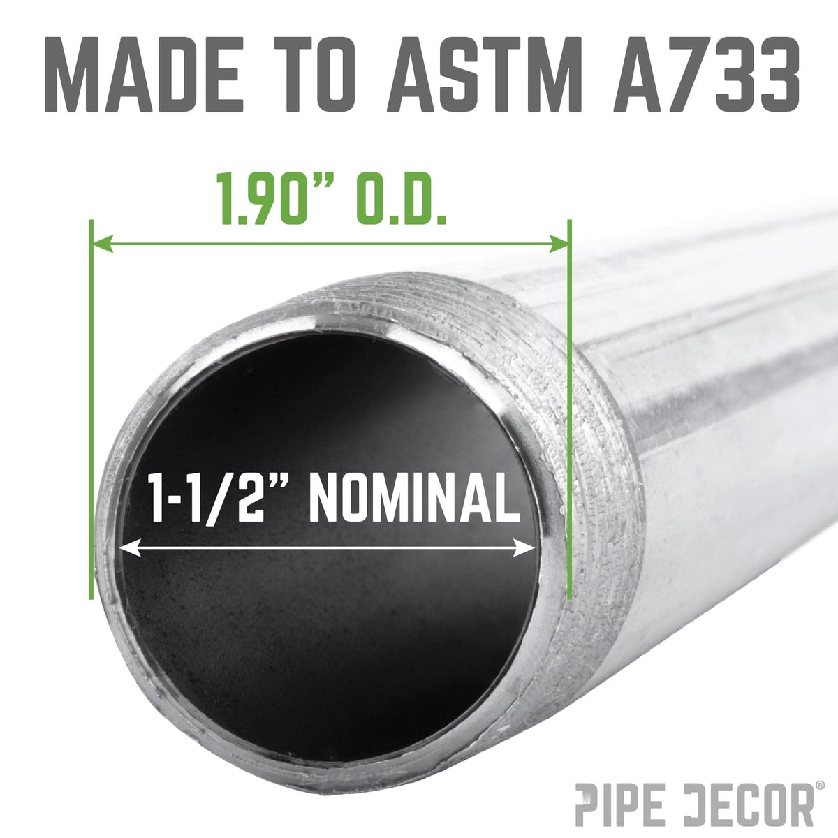 1 1/2 in. x 4 1/2 in. Galvanized Pipe
