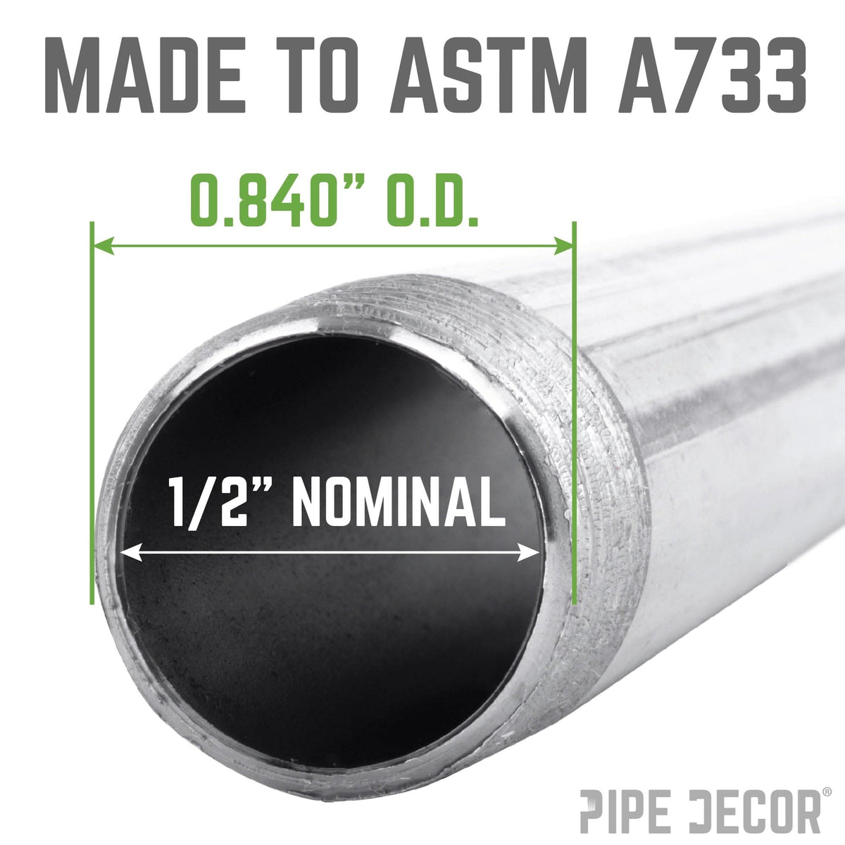 1/2 in. x 11 in. Galvanized Steel Nipple