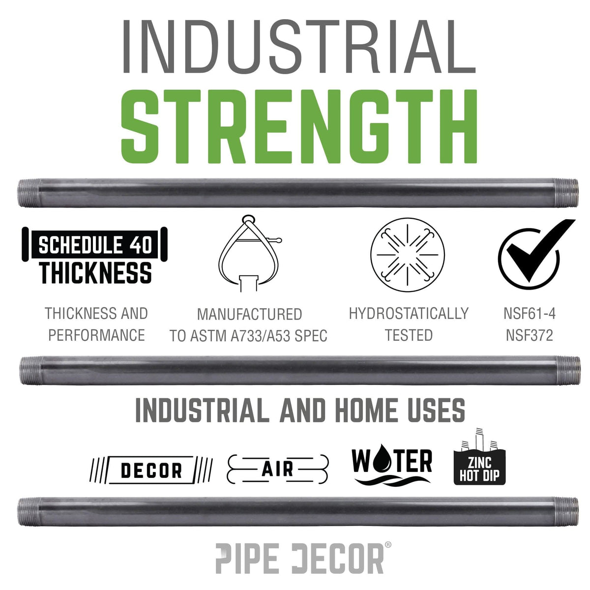 2 in. x 6 in. Galvanized Pipe