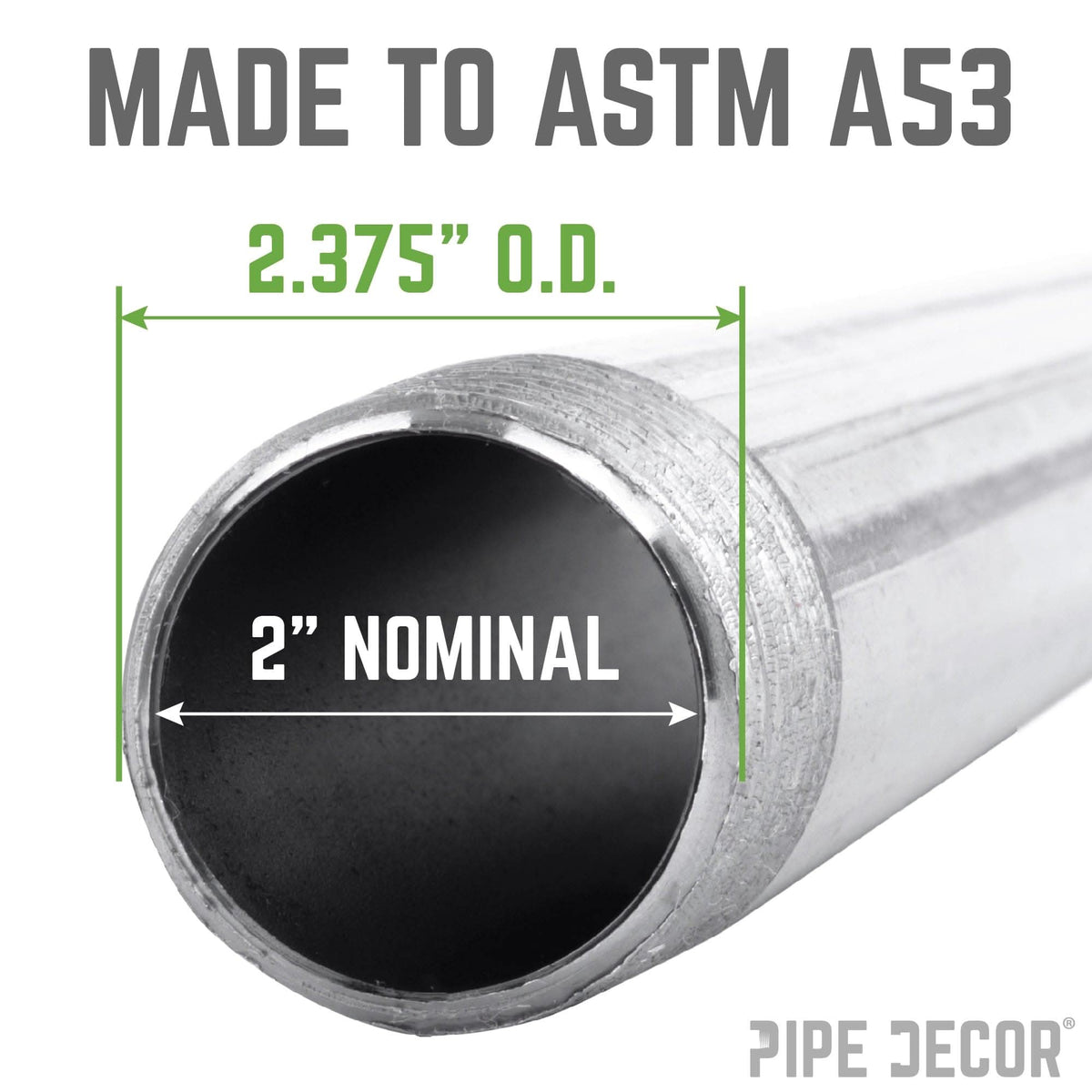 2 in. x 18 in. Galvanized Pipe