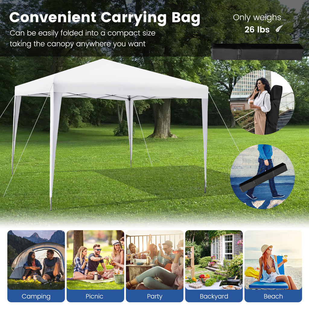 10 x 10 Feet Outdoor Pop-up Patio Canopy for Beach and Camp