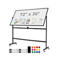 Rolling Double-Sided Magnetic Whiteboard on Wheels with Stand and Aluminum Alloy Frame