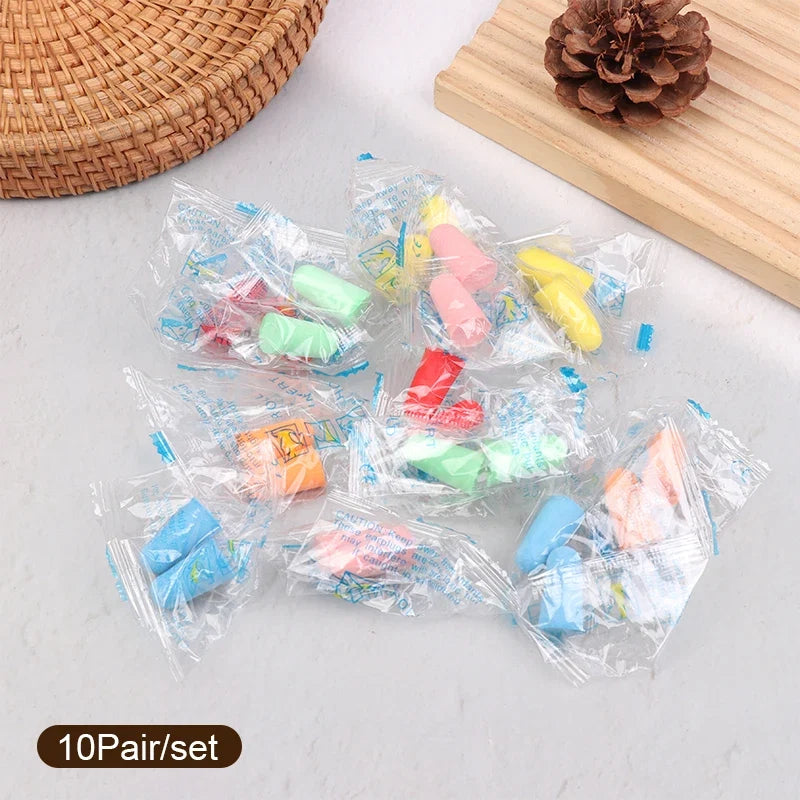 10 Pairs Sponge Earplugs | Noise-Isolating Sleep & Work Earplug Set