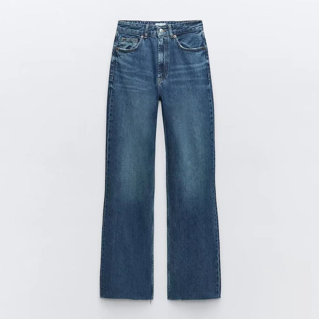 Women's High Waist Wide Leg Denim Pants